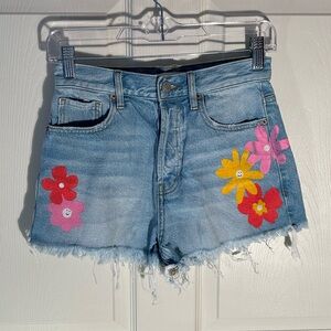 Pacsun Flower Jean Shorts. Size 26